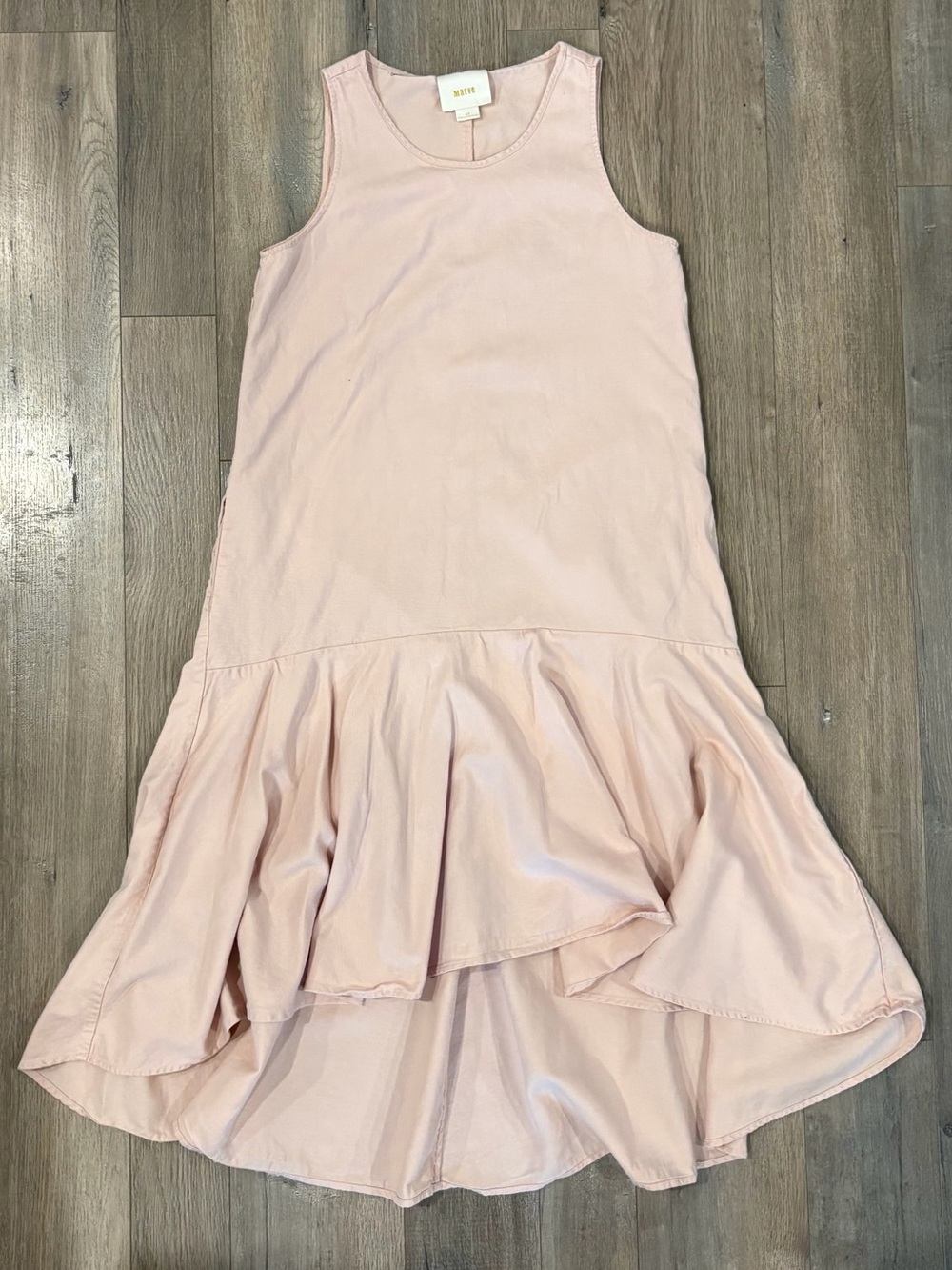 Maeve Light Pink Sleeveless Ruffle Hem Dress